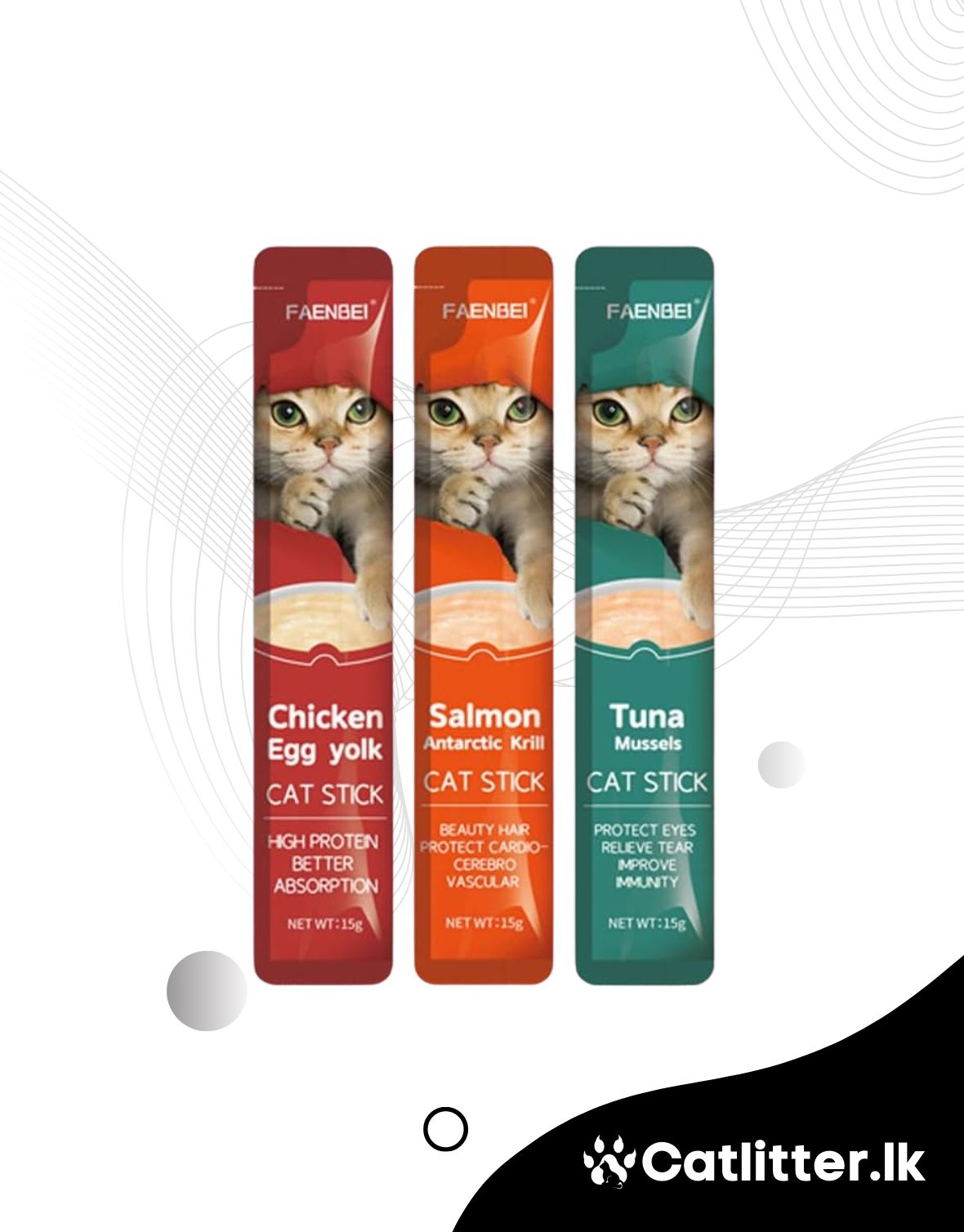 _FAENBEI Exquisite Tuna Mussels Flavored Cat Snack Bars – 15g